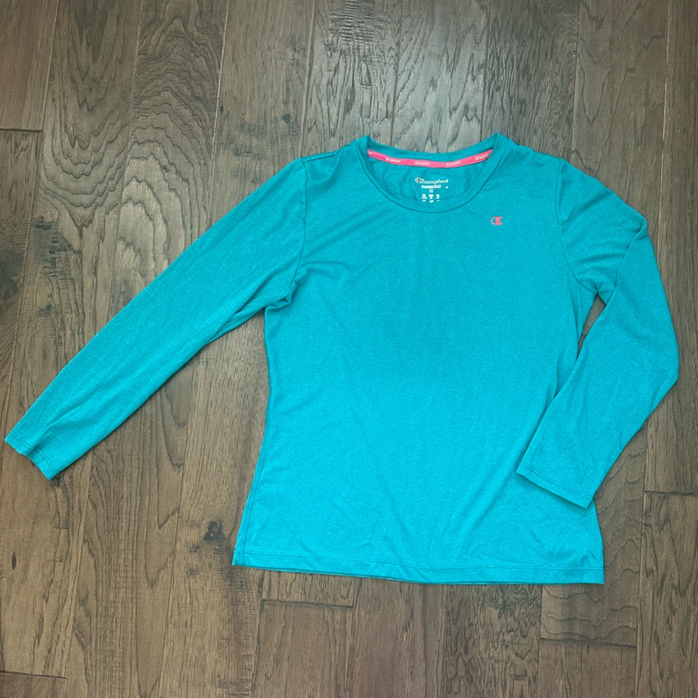 Champion teal long sleeve workout top size medium women’s
